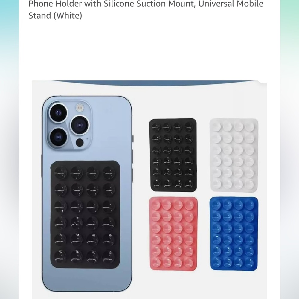 Phone Holder with Silicone Suction Mount, Universal Mobile Stand BLACK